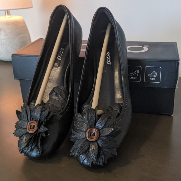 Ecco Keystone Black Ballet Flats Women's size 5 or 5.5 EU36 NIB - Picture 5 of 7